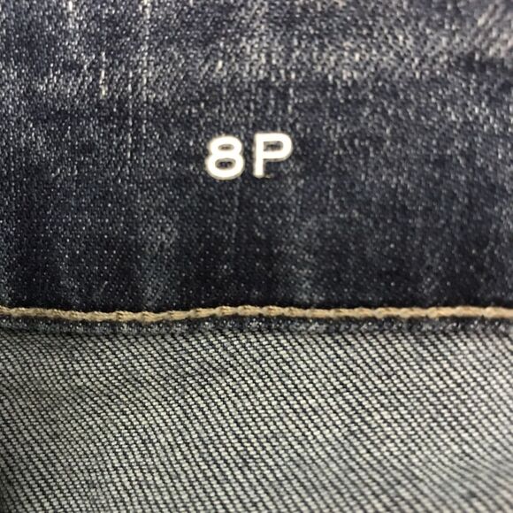 St. John's Bay Blue Denim Capri Women's 8P Floral Crewel Embroidered Y2K Jeans - Picture 9 of 12